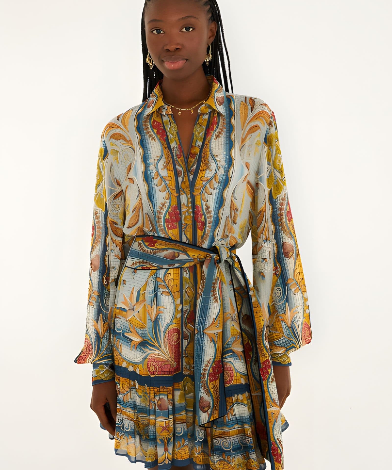 Mosaic Garden Belted Mini Dress – FARM Rio