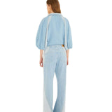 FARM Rio Denim Tree Light Colors Pants view showcasing premium denim fabric and colorful nature-inspired details.