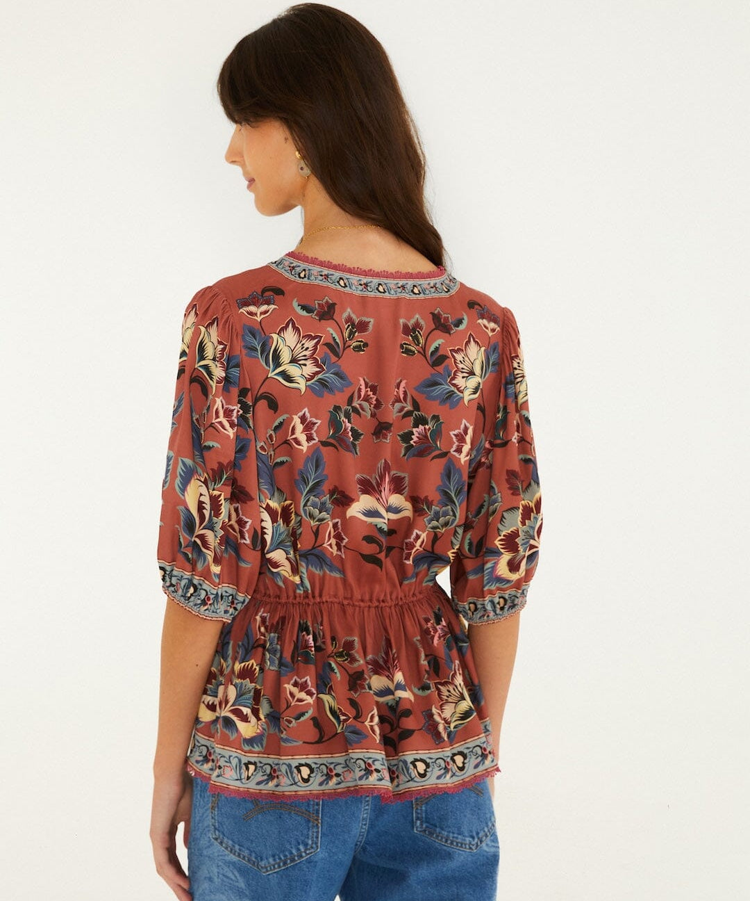 FARM Rio Floral Beauty Tapestry Drawstring Blouse – view 2