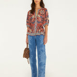 FARM Rio Floral Beauty Tapestry Drawstring Blouse – view 4