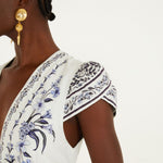 Farm Rio Flowers Arch ruffled mini dress, back view