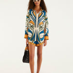 Tropical Graphic Collared Buttoned Shirt back view