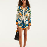 Tropical Graphic Collared Buttoned Shirt back view