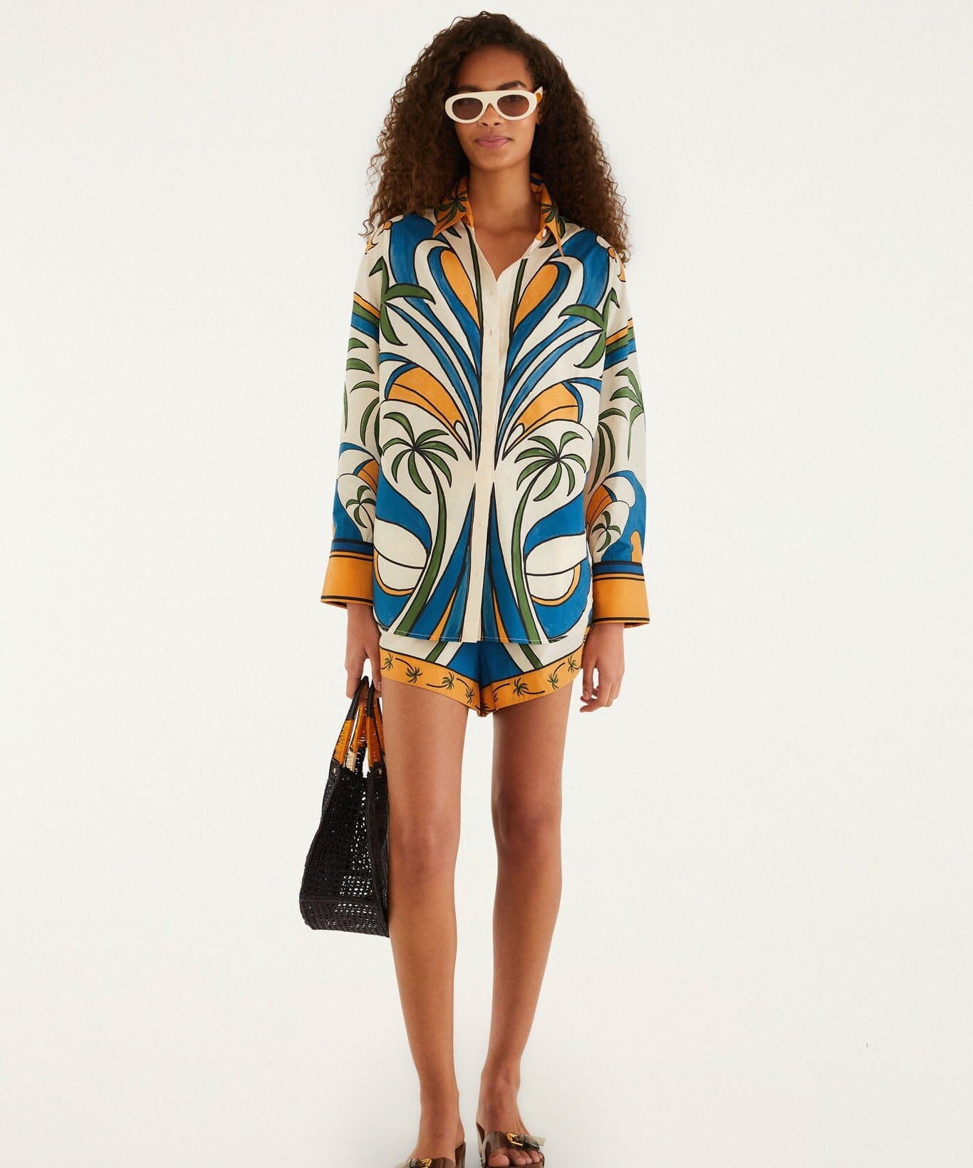 Tropical Graphic Collared Buttoned Shirt back view