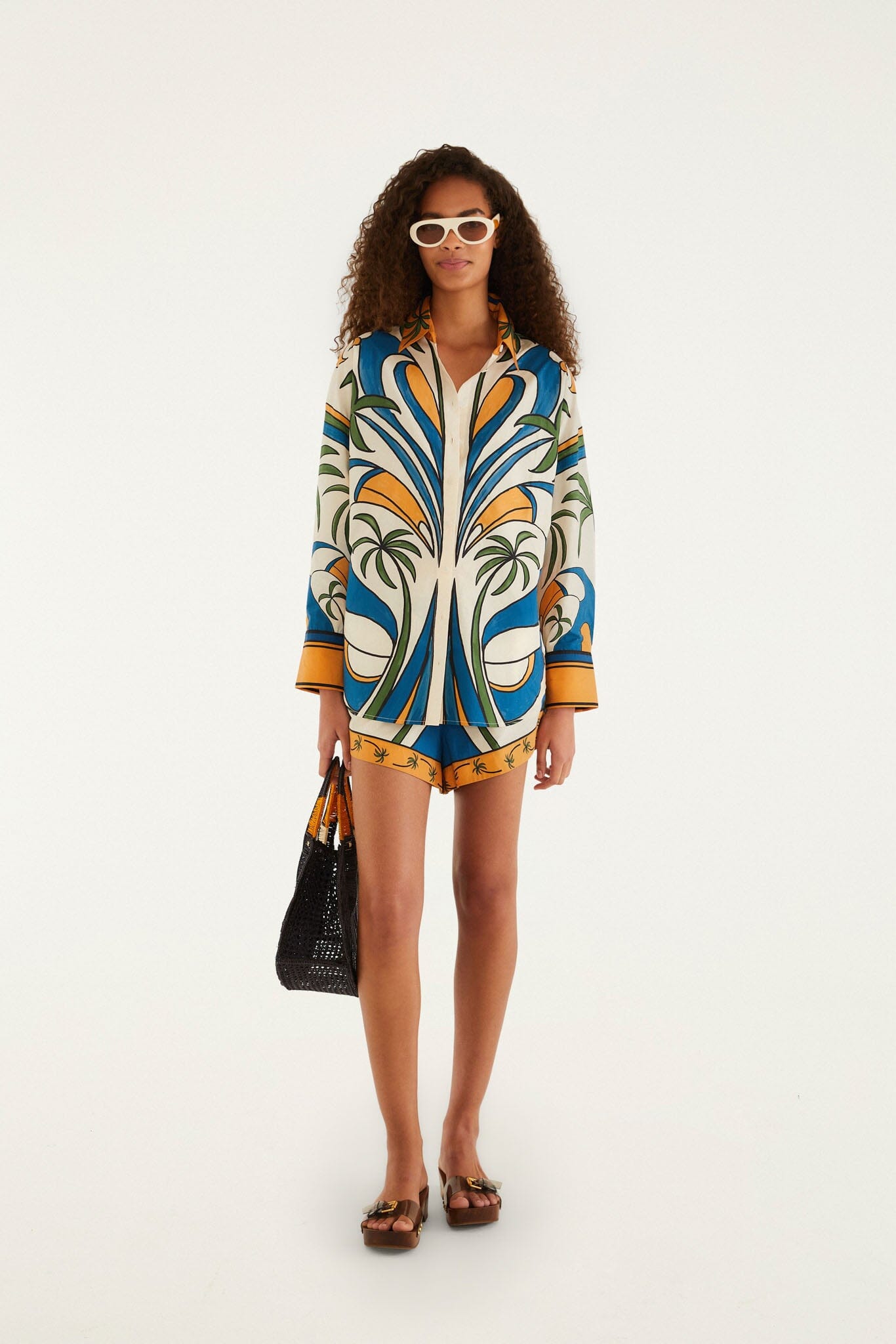 Tropical Graphic Collared Buttoned Shirt back view
