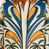 Tropical Graphic Collared Buttoned Shirt collar detail