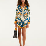 Tropical Graphic Drawstring Pockets Shorts