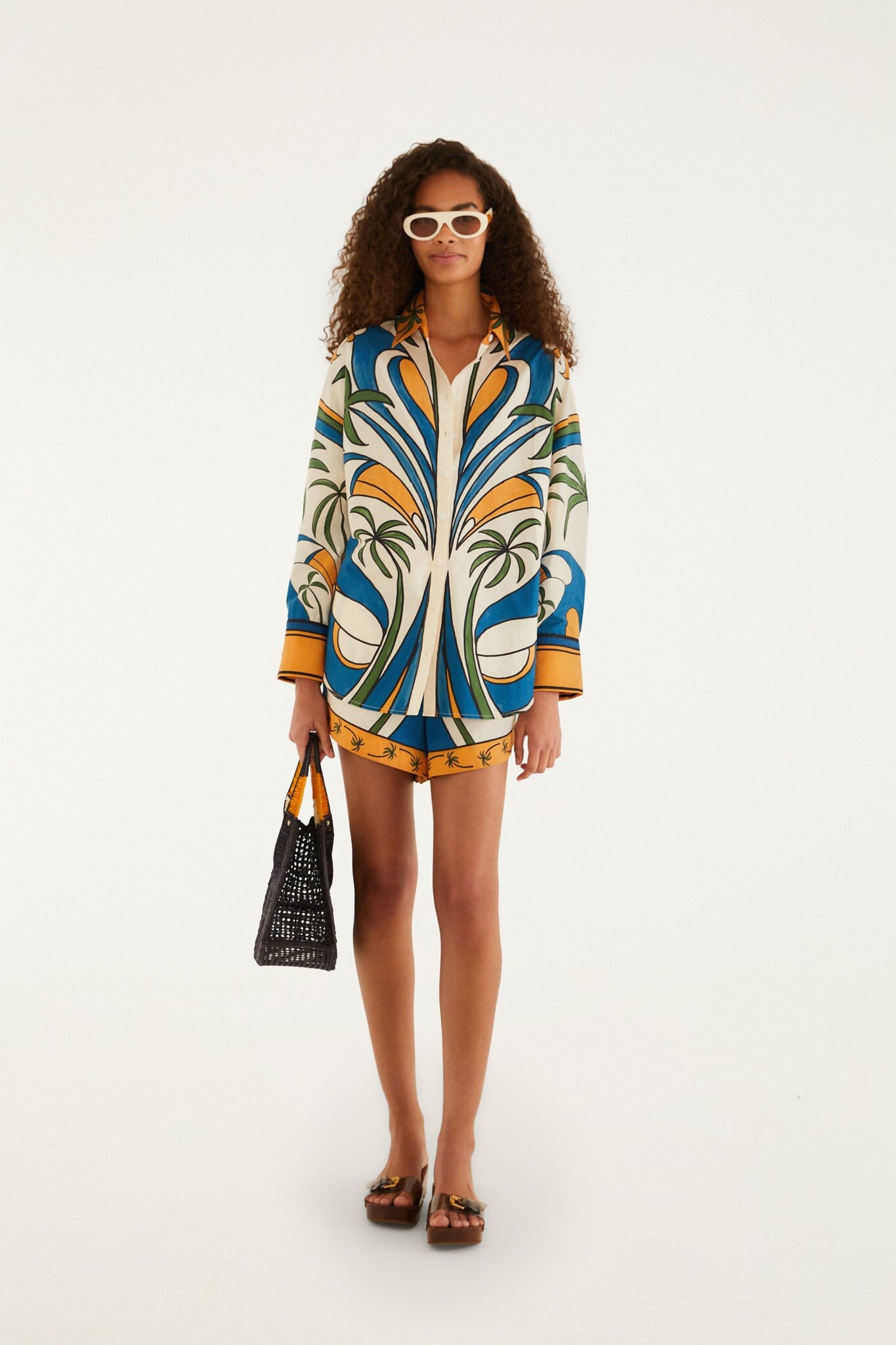 Tropical Graphic Drawstring Pockets Shorts