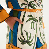 Tropical Graphic Drawstring Pockets Shorts side view