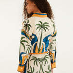 Tropical Graphic Drawstring Pockets Shorts pocket detail