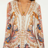 FARM Rio Off-White Sea Garden Ruffled Maxi Dress view featuring a romantic floral print and cascading ruffle design.
