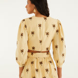 FARM Rio Sand Embroidered Long-Sleeve Crop Top – view 3