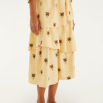 FARM Rio Sand Embroidered Midi Skirt – view 2