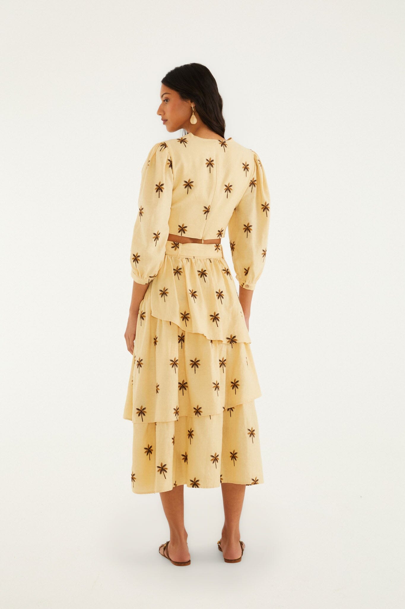 FARM Rio Sand Embroidered Midi Skirt – view 3