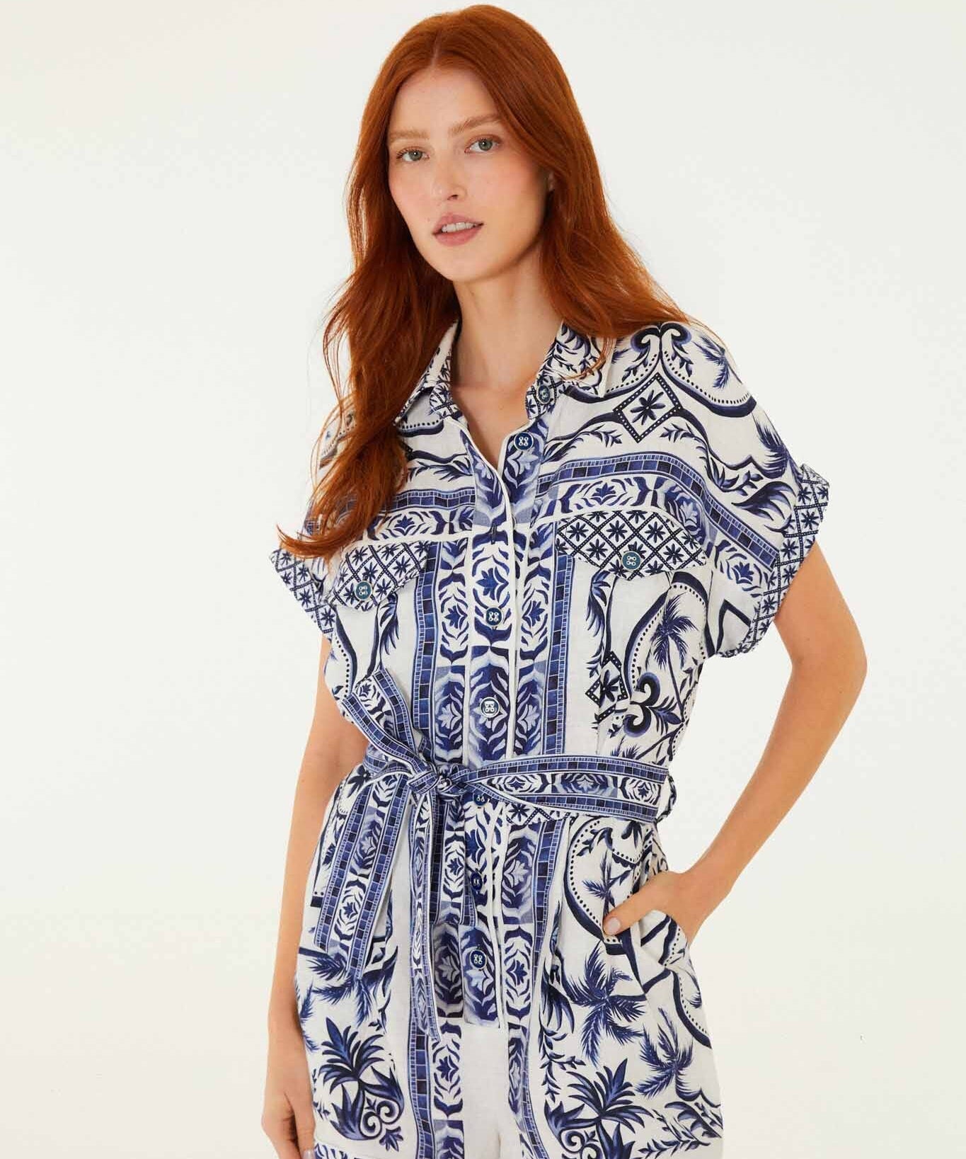 FARM Rio Wonderful City Belted Romper – view 1