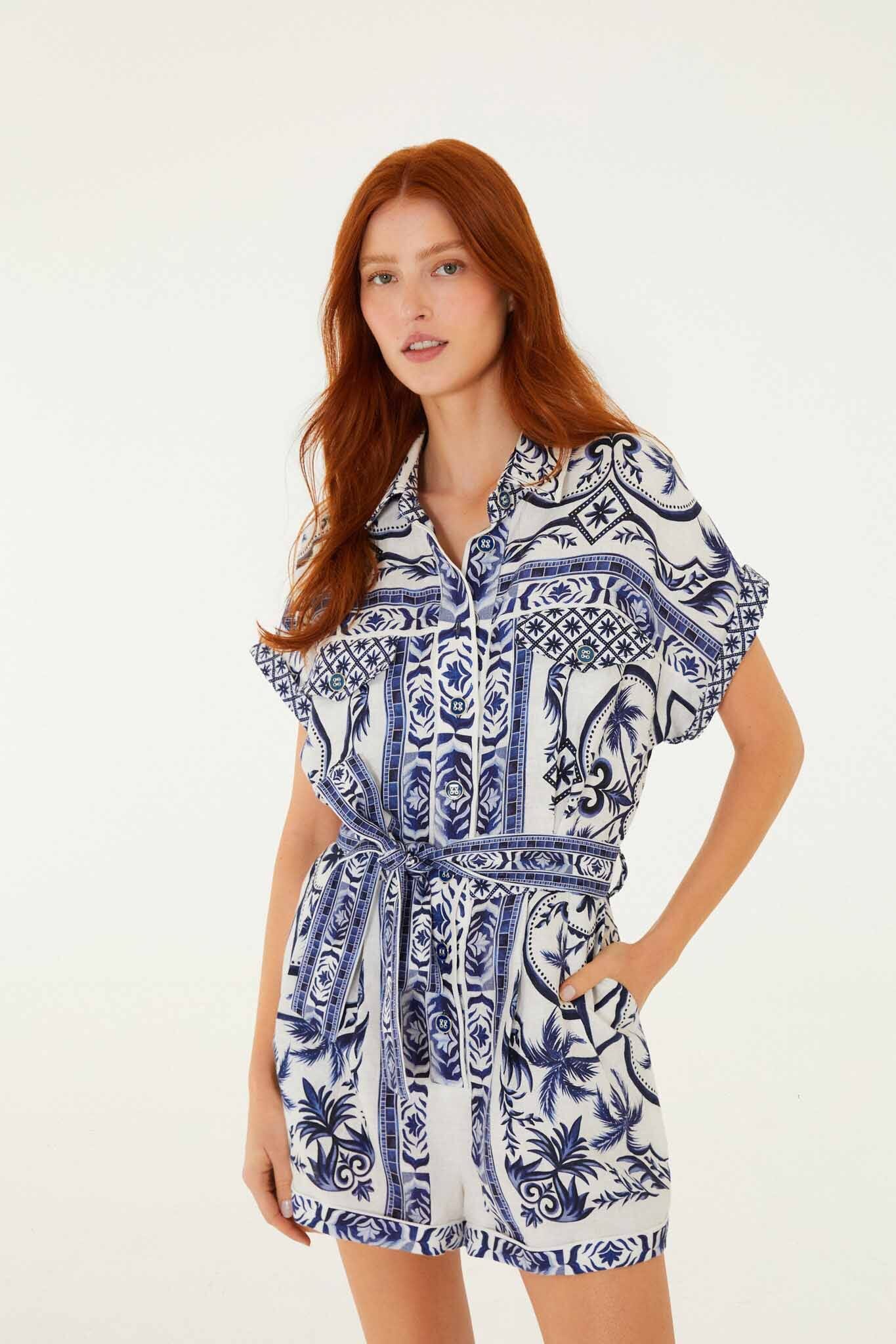 FARM Rio Wonderful City Belted Romper – view 1
