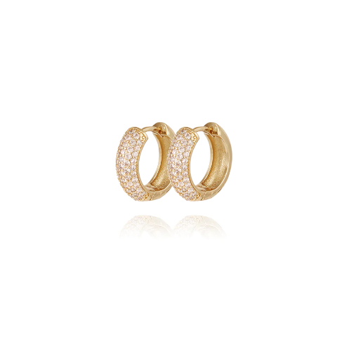 PATTI Pave Hoop Earrings | Gold Plated Product vendor