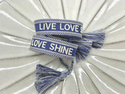LIVE LOVE SHINE Statement-Armband gewebt, bestickt