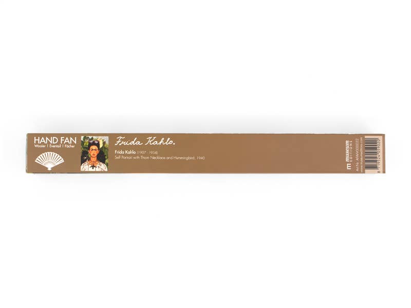 Frida Kahlo Large Hand Fan – Portrait with Hummingbird — 48 cm bamboo folding fan, view 4