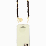 Gaby Wooden Bead Phone Chain Chocolate stylish wooden bead smartphone accessory