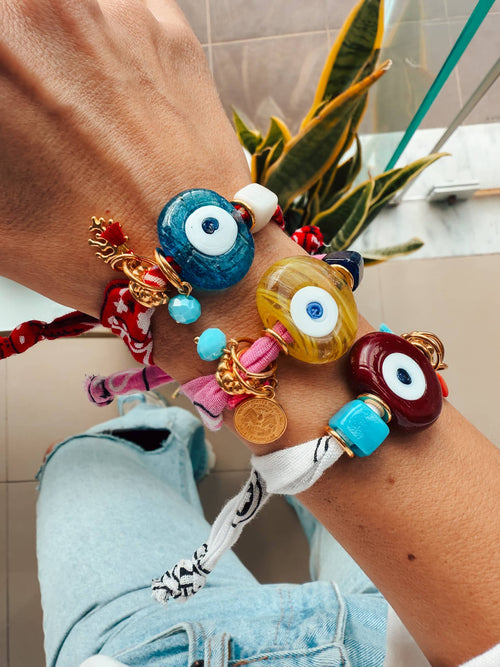 Bracelet bandana œil bleu égéen