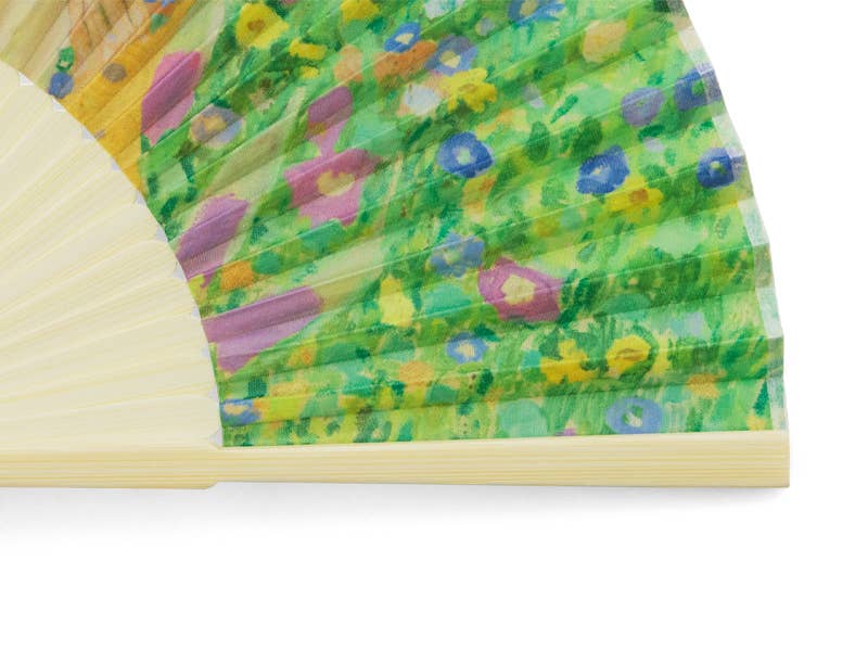 Gustav Klimt Hand Fan – The Kiss — bamboo folding fan with printed fabric, view 2