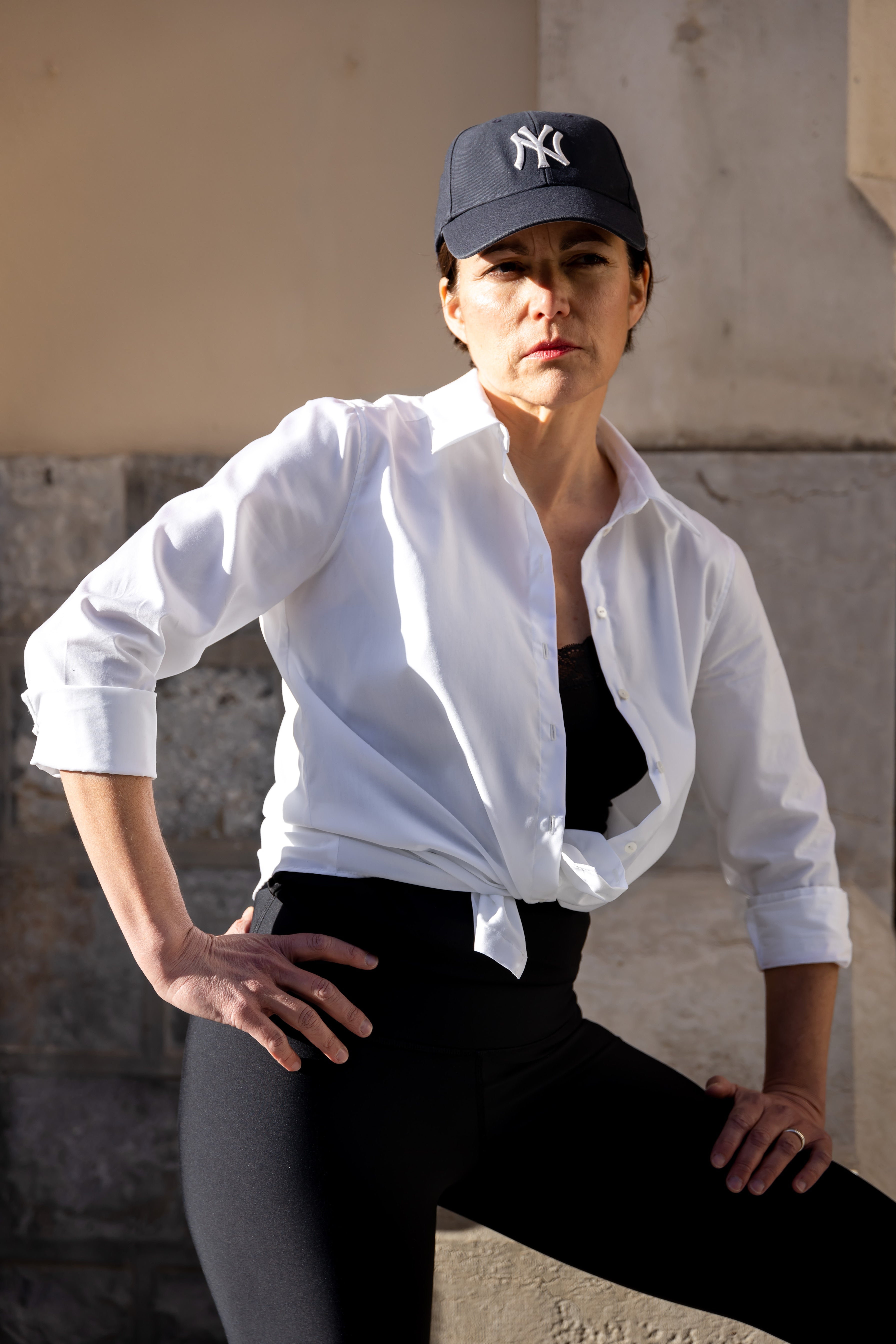 Fashionable crisp white cotton shirt style inspiration for a relaxed look.