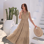 Open-Back Cotton Maxi Dress by INCERTAINES — flowing one-size cotton dress, view 3