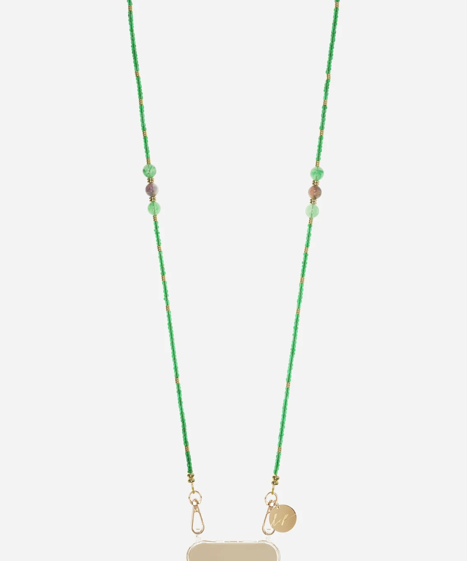 Iris Beaded Phone Chain Emerald Green elegant beaded smartphone accessory
