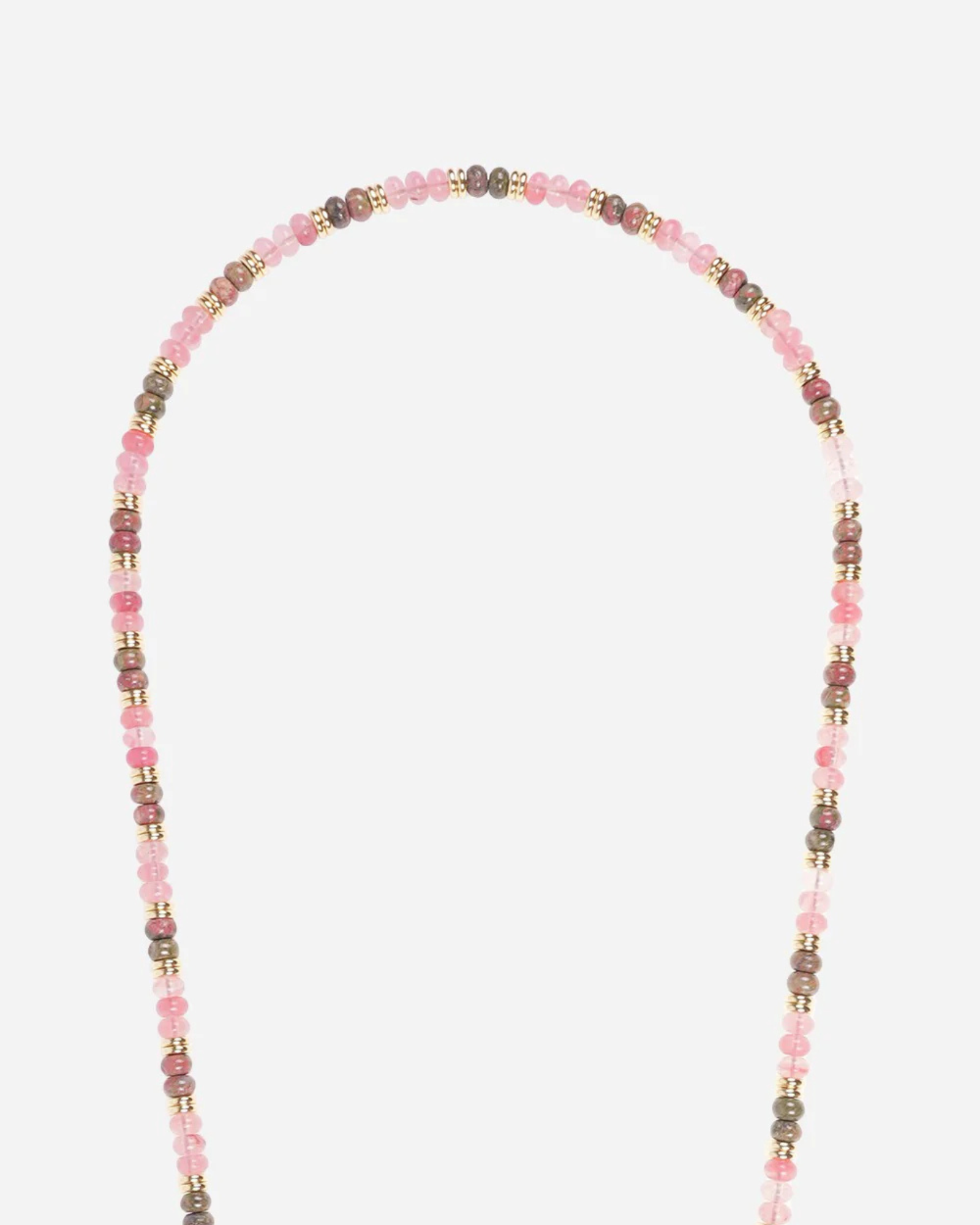 Joy Semi-Precious Beads Phone Chain Rose and Green elegant smartphone accessory