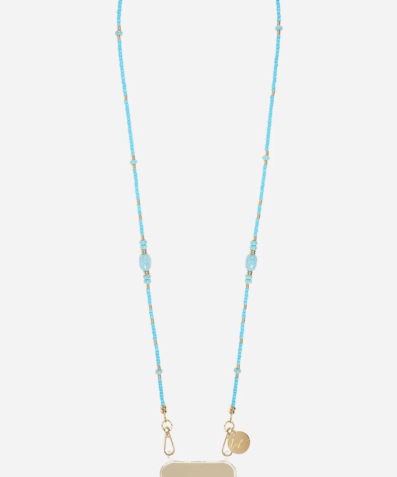 Kathia Beaded Phone Chain Azure Blue elegant beaded smartphone accessory
