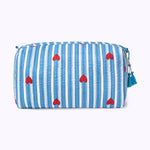 KIKOONI Love Edition blue cosmetic bag with blue tassel on the zip – front view