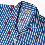 KIKOONI Love Edition blue pyjama shirt, collar and heart print – detail