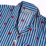 KIKOONI Love Edition blue pyjama shirt, collar and heart print – detail