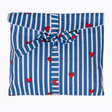 KIKOONI Love Edition blue pyjamas folded in their fabric gift bag with bow
