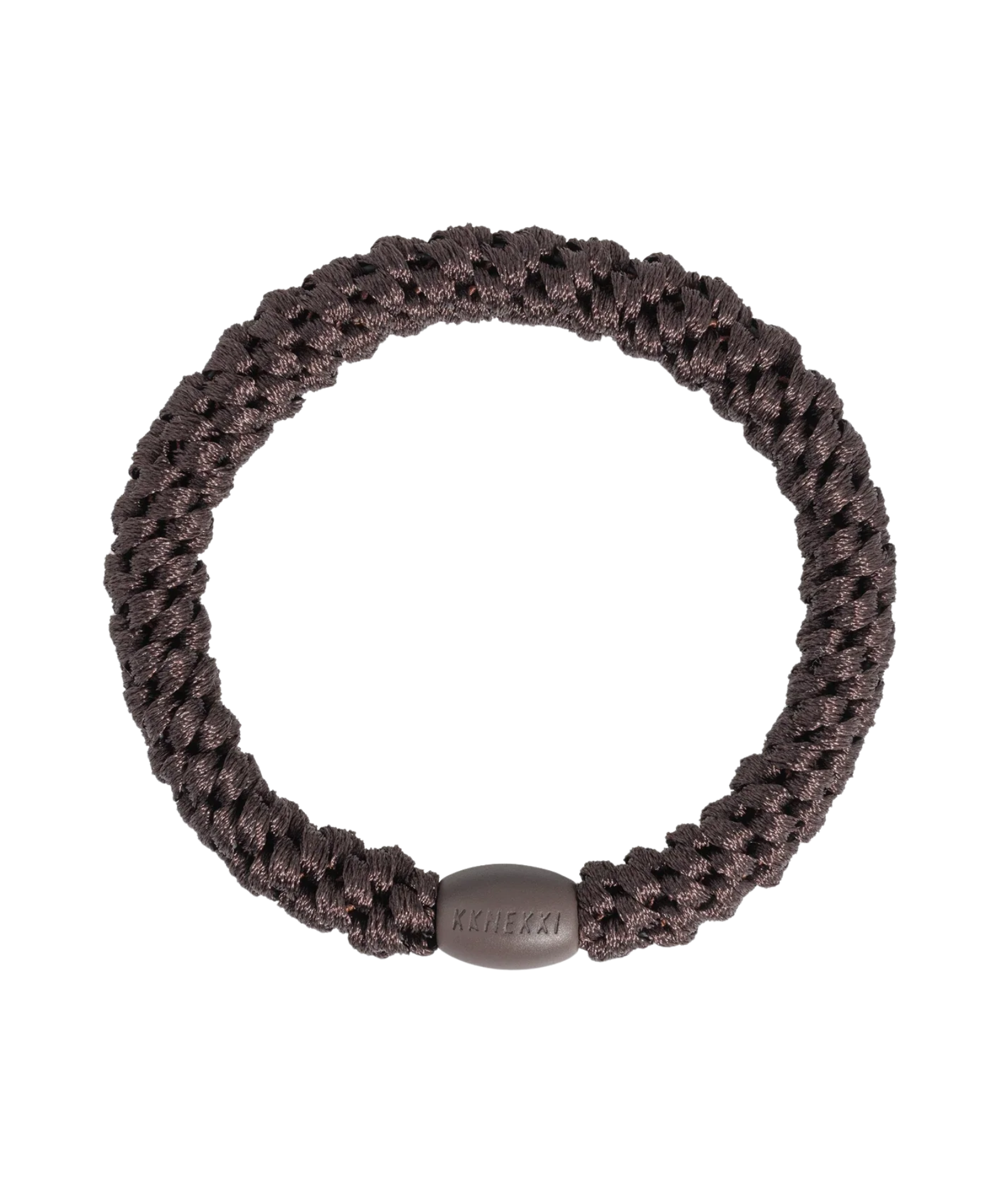 KKNEKKI brown hair elastic, front view, soft woven design