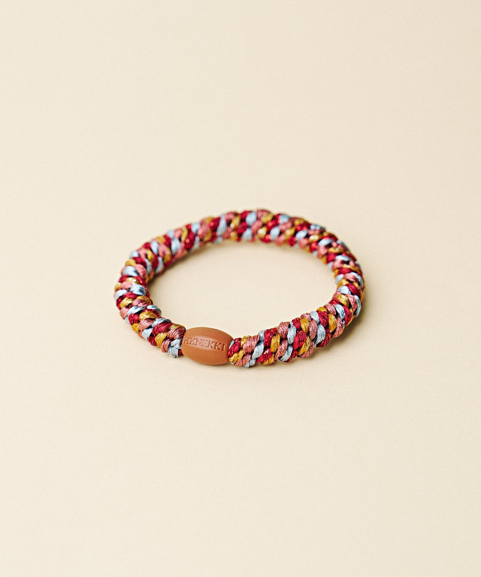KKNEKKI hair tie Burgundy & Curry Mix – close-up