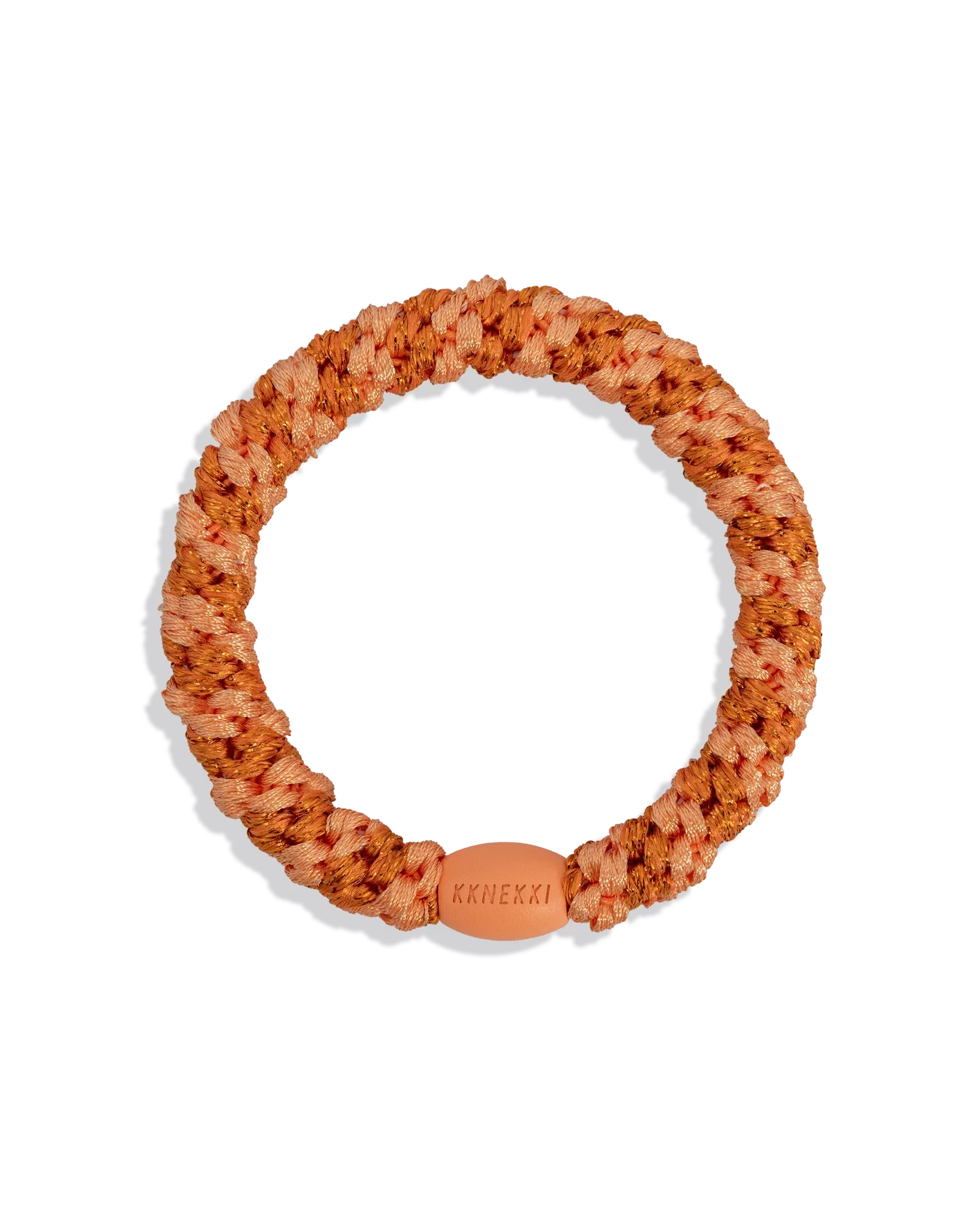 KKNEKKI Hair Tie – Faded Orange Glitter Stripe – product photo