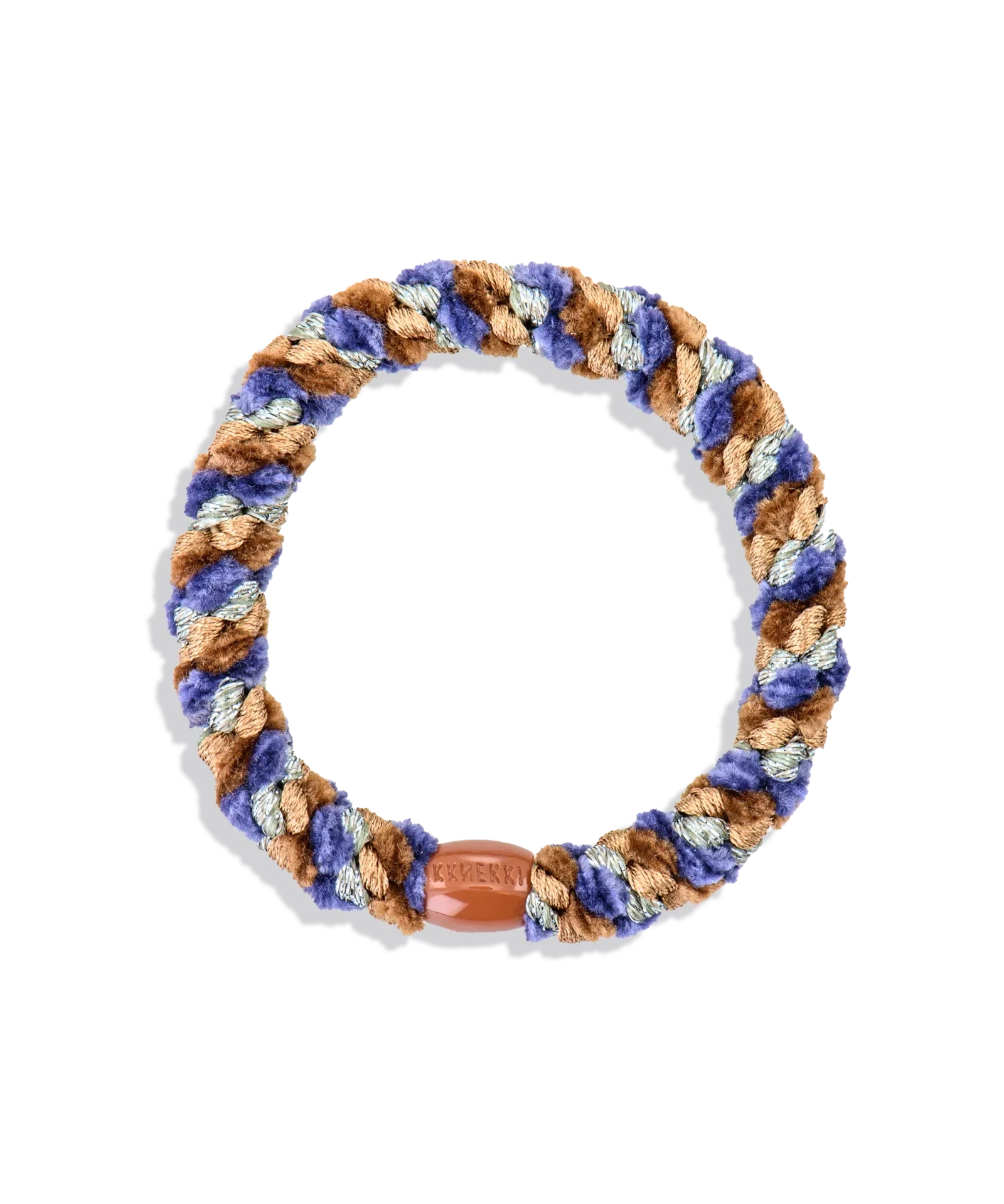 KKNEKKI Hair Tie – Grape & Brown Glitter Mix – product photo