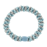 KKNEKKI Hair Tie – Light Blue & Silver Stripe – product photo