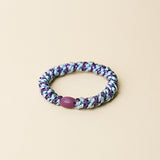 KKNEKKI hair tie Sea Blue & Dark Purple Glitter Stripe – close-up