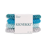 KKNEKKI Hair Tie Set 64 Ocean Blues displayed in coordinated blue shades