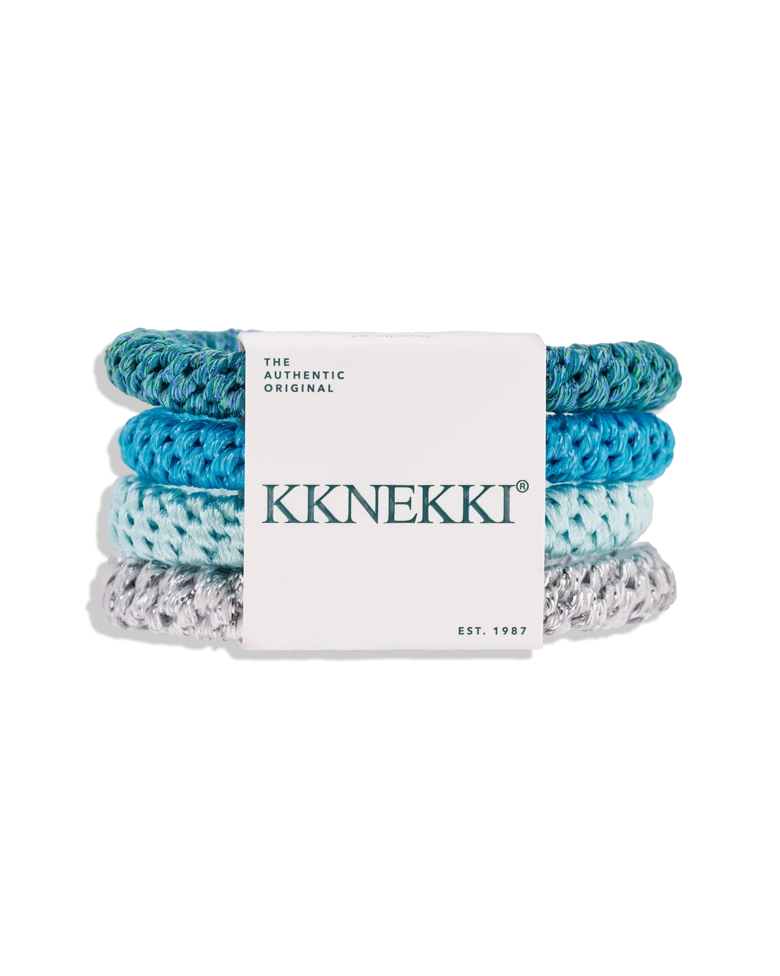 KKNEKKI Hair Tie Set 64 Ocean Blues displayed in coordinated blue shades