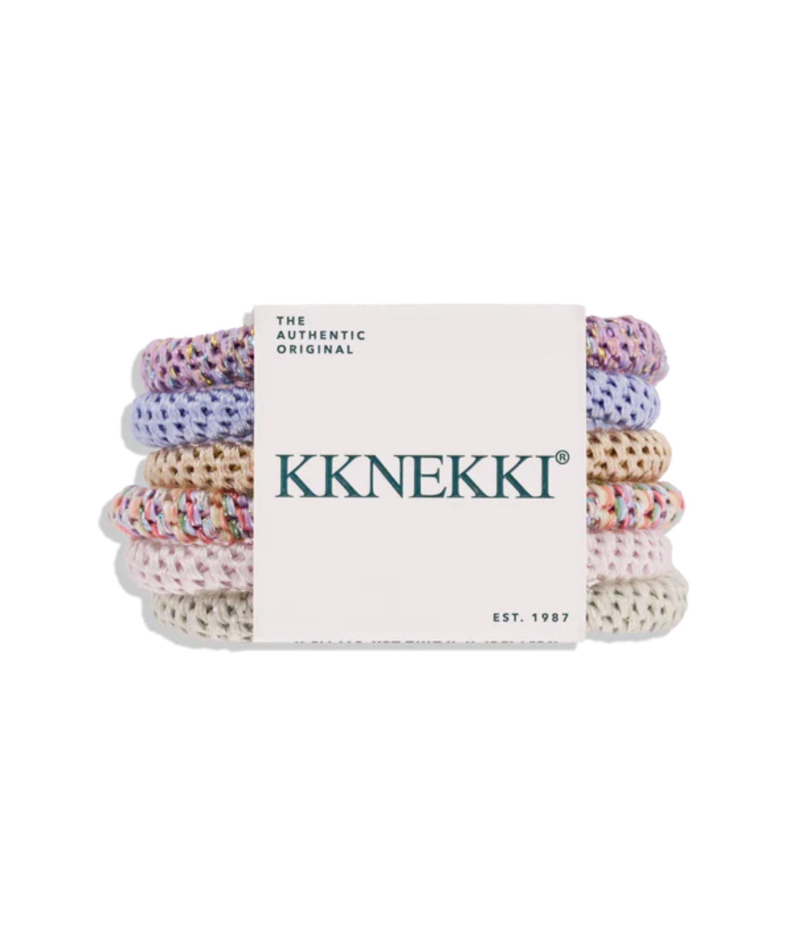 KKNEKKI Hair Tie Set N17 Pastel Bloom displayed in branded packaging front view