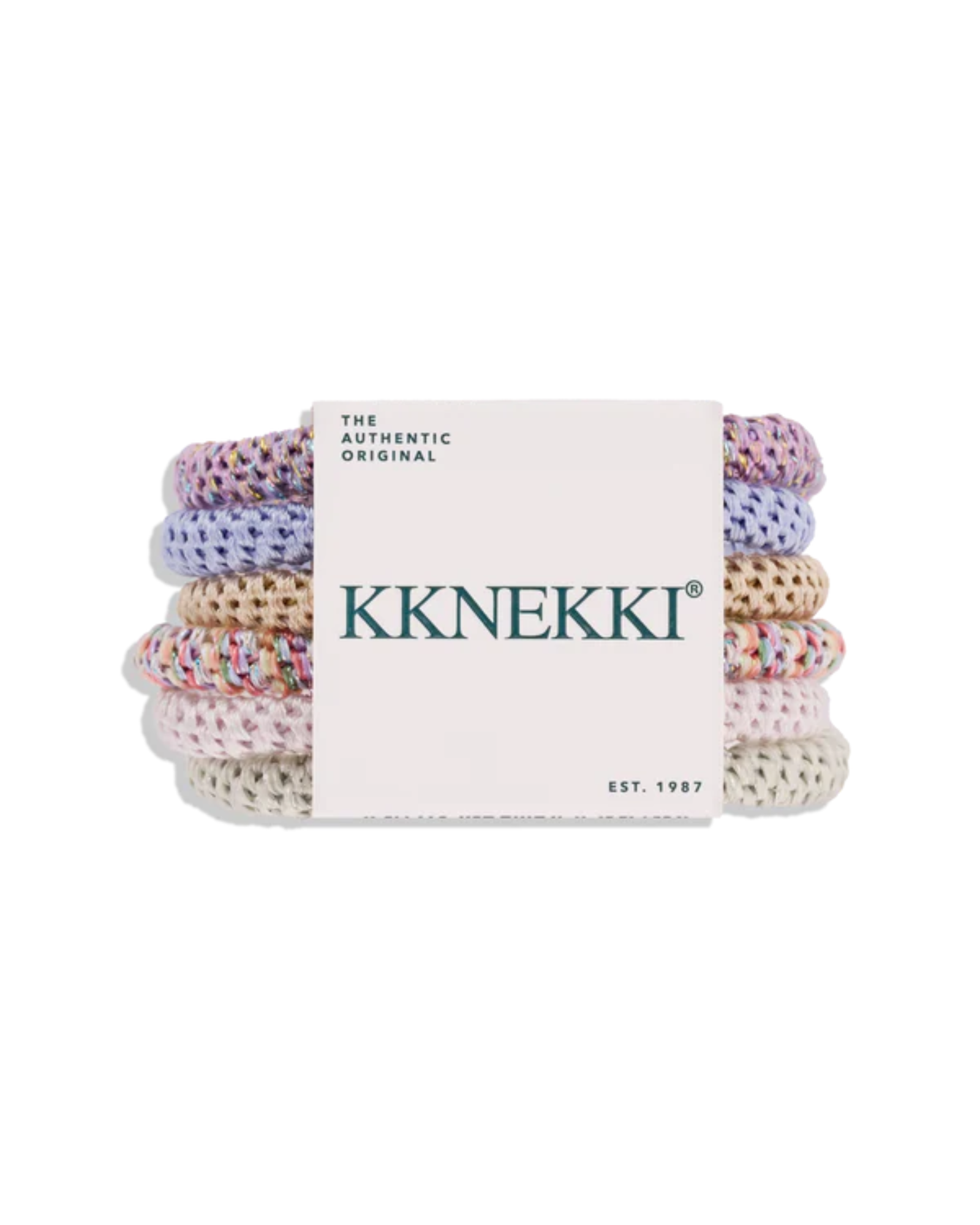KKNEKKI Hair Tie Set N17 Pastel Bloom displayed in branded packaging front view