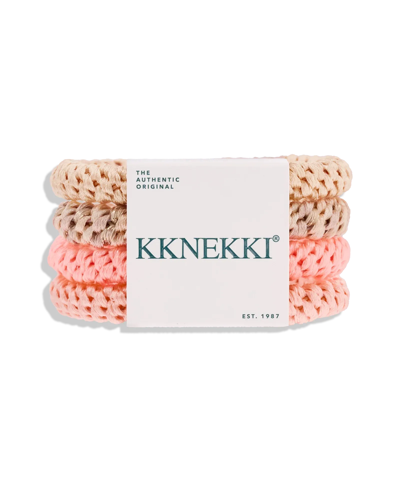 KKNEKKI 4-pack hair tie set in soft nude and blush shades