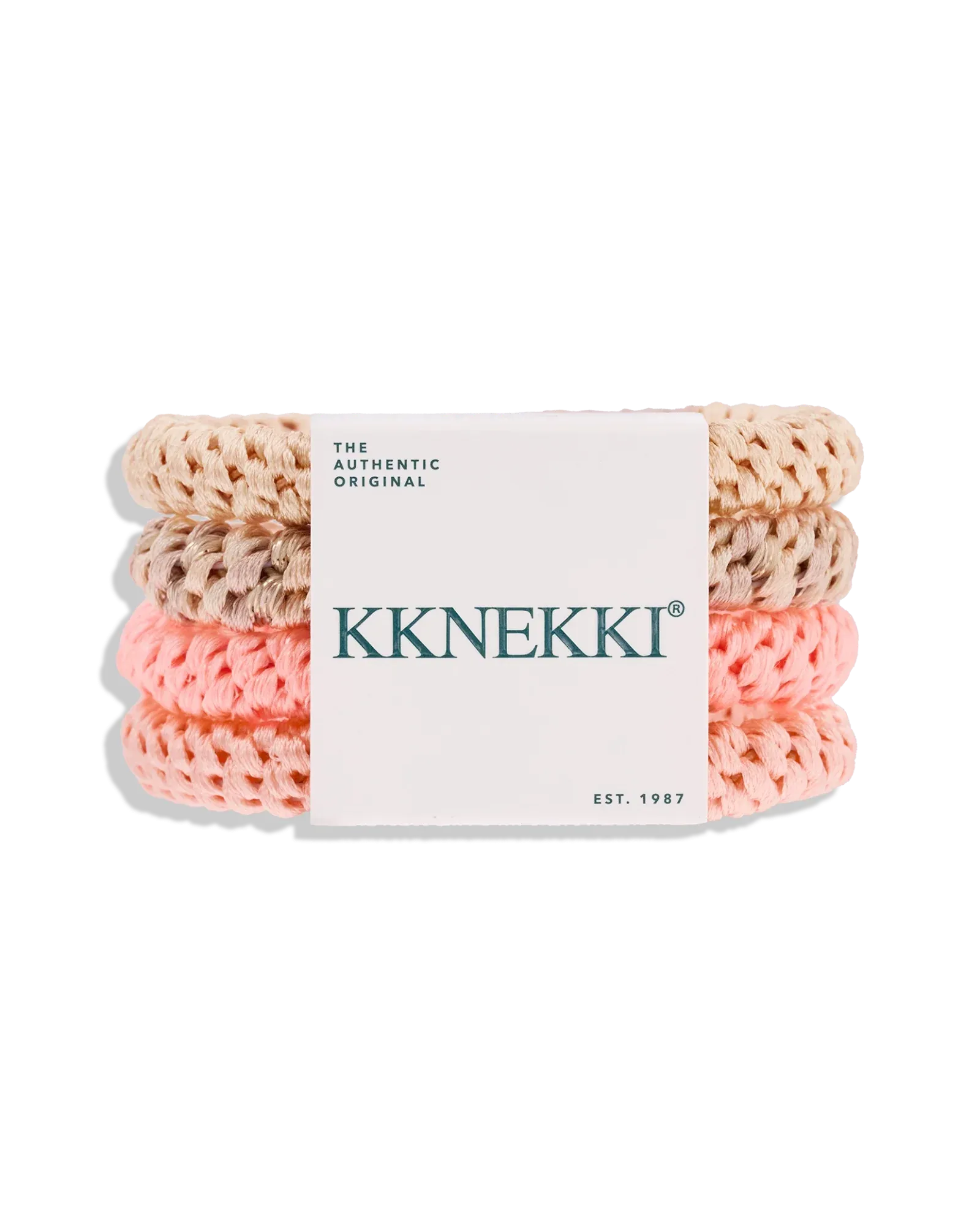KKNEKKI 4-pack hair tie set in soft nude and blush shades