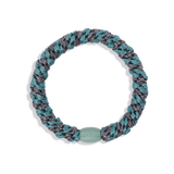 KKNEKKI Hair Tie – Teal & Steel Grey Glitter Stripe – product photo