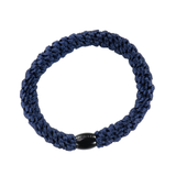KKNEKKI navy hair elastic, front view, soft woven design