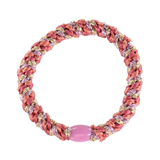 KKNEKKI Rasberry-Pomerant hair elastic with woven signature design